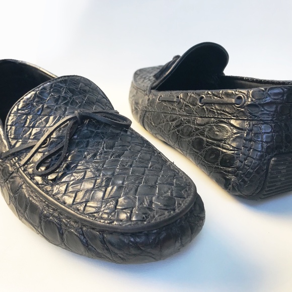 BOTTEGA VENETA BLACK CROCODILE LEATHER MOCCASINS MEN\'S US SIZE 9; EU 42; UK 8 main image 5